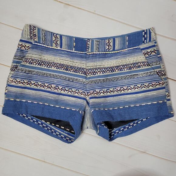 Joie Merci Ethnic Blue Striped Shorts, size 2 - Picture 1 of 5